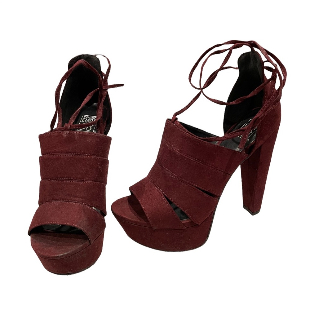 Maroon Platform Heels - image 1